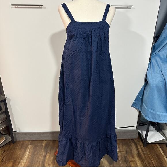 LDT Size 2 Navy Blue Blair Square Neck Sleeveless Tiered Maxi Dress Heritage - Picture 3 of 11